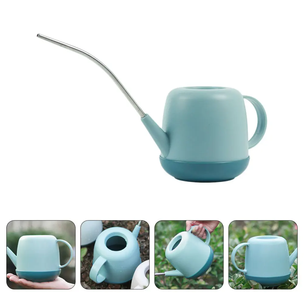 

1Pc 1L Home Flower Watering Pot Garden Plant Watering Can with Long Spout (Blue)