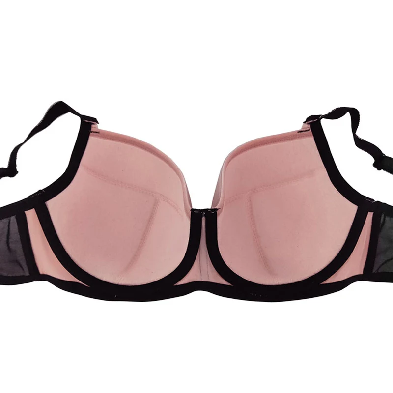 5231 New Plus Size Bra Set Women's Pink Full Cup Underwire  Bra and Lace Thong Underwear Set 32-44 D-G