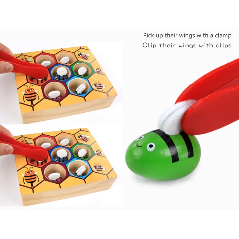 Развивающие индустриальные маленькие пчелы Монтессори деревянные игрушки для