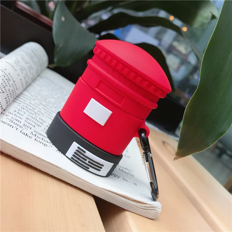 Feiseli милый красный телефонный стенд Postbox силиконовые Airpods 1 2 Наушники защитный