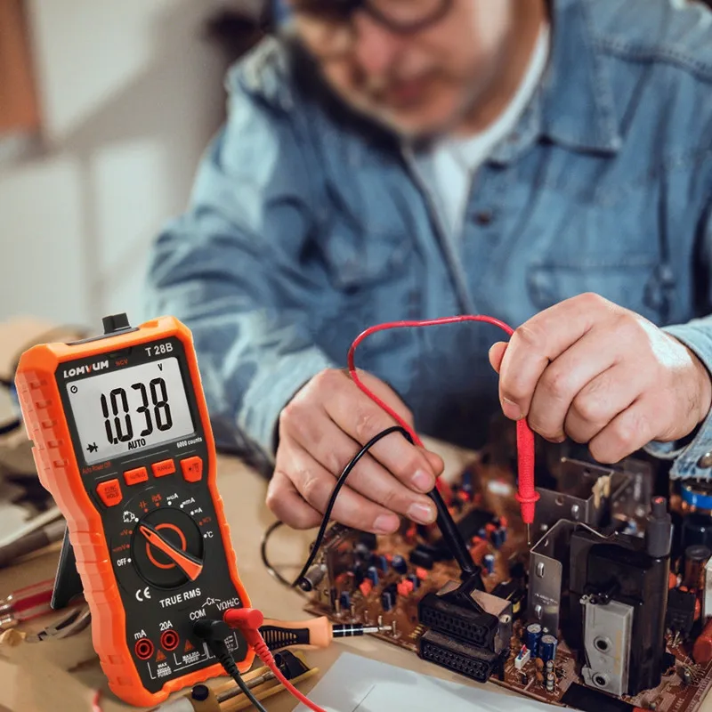 LOMVUM AC/DC мультиметр 6000 отсчетов Автоматический диапазон тестер Цифровой
