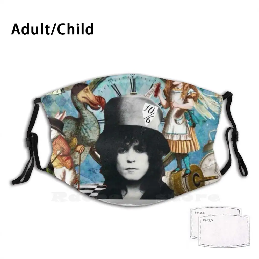 

Marc Bolan Adult Kids Anti Dust Filter Diy Mask Marc Bolan Rex Glam Mad Hatters Tea Party
