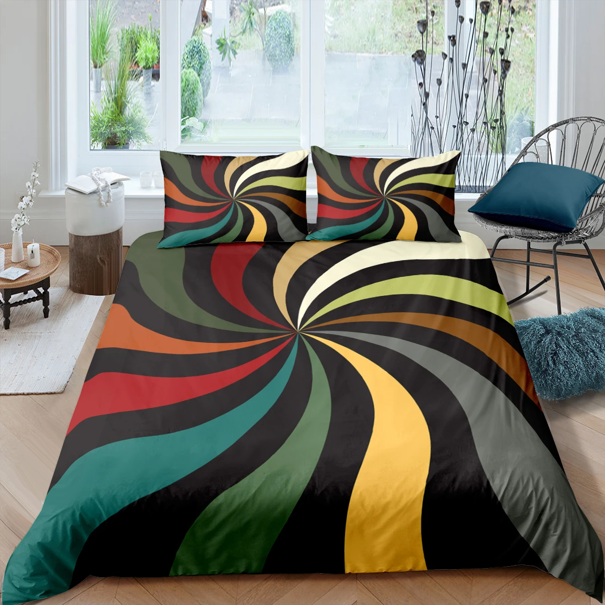 

Swirl Spiral Bedding Set Cool Fashoin 3D Print Comforter Luxury Twin Queen King Single Size Duvet Cover Set Home Textile Decor
