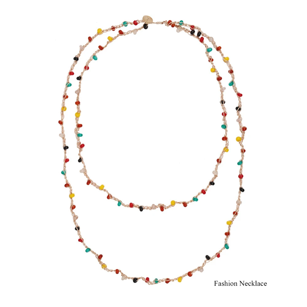 Цепочка Женская многослойная с бусинами в богемном стиле|Ожерелье-ошейник| |