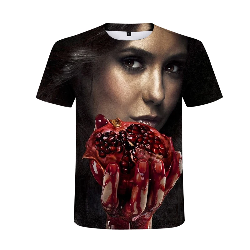 

2021 Summer Comfort 3d Printed Men's Short Sleeve T-shirt, The Vampire Diaries 3d Printing Loose Cool Short Sleeves