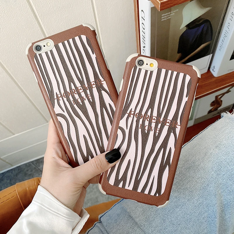 

Fashion Brown Zebra Pattern Case For OPPO A91 A8 F11 F9 A52 A3S A92S K5 A32 A55 A93 A57 A59 Realme XT X50 Reno A31 A9 A5 2020