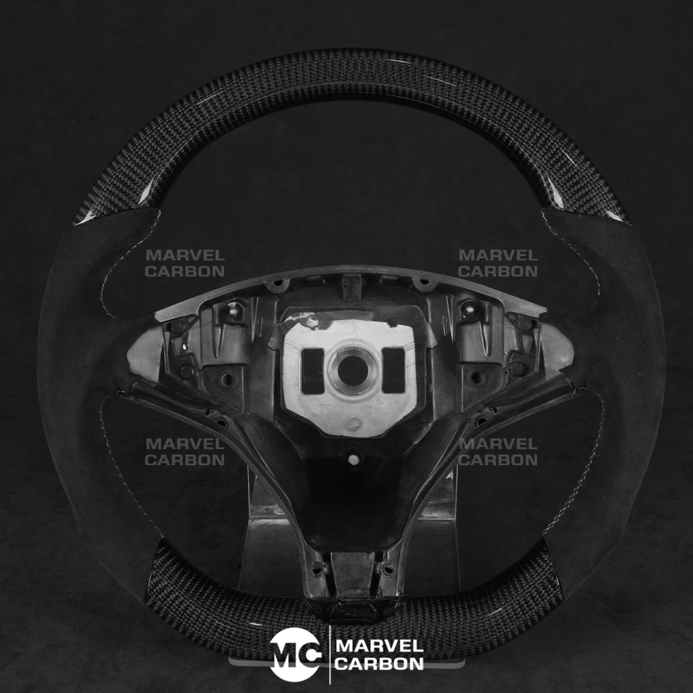 

100% REAL CARBON FIBER STEERING WHEEL COMPATIBLE WITH Tesla