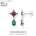 Серьги-гвоздики зеленые с фиолетовой звездой, геометрические украшения для женщин, Новинка лета 2020, богемный положительный подарок