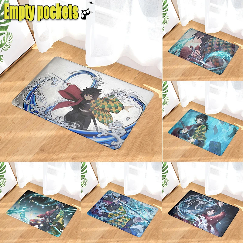 

Anime Demon Slayer Tomioka Giyuu Welcome Floor Rug Doormat cafe Carpet Bed Living Room Home Kitchen Outdoor Floor Nonslip Mat