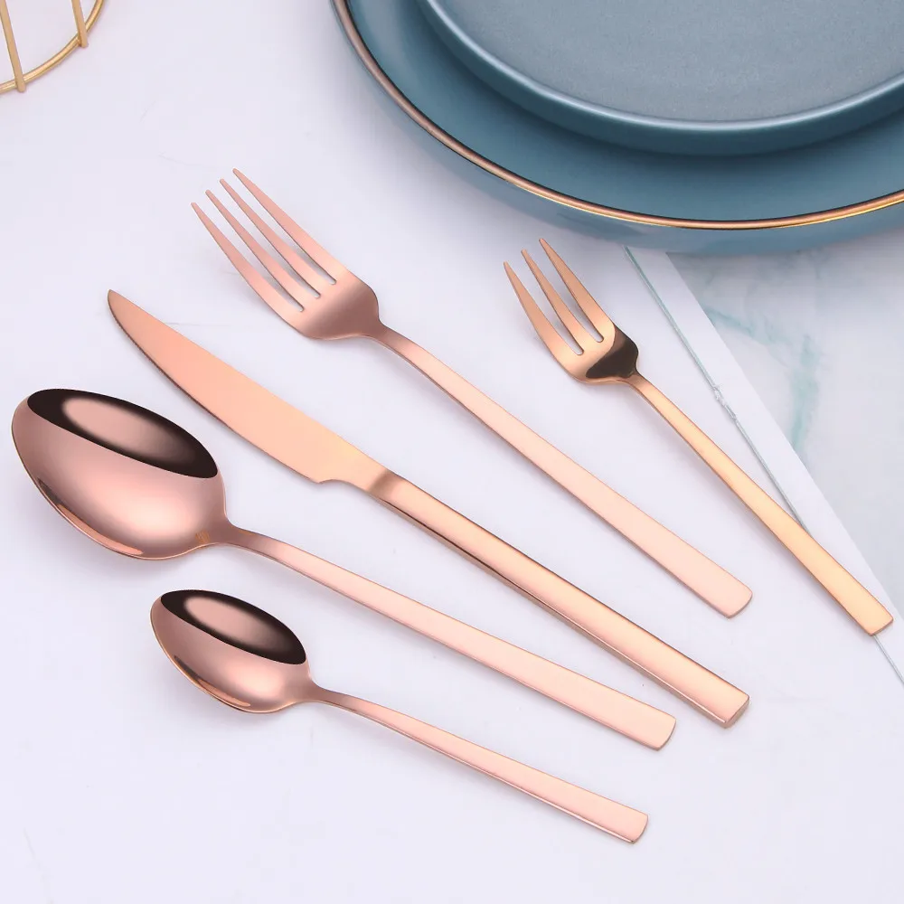 Набор столовых приборов из нержавеющей стали комплект 5 предметов вилки ложки