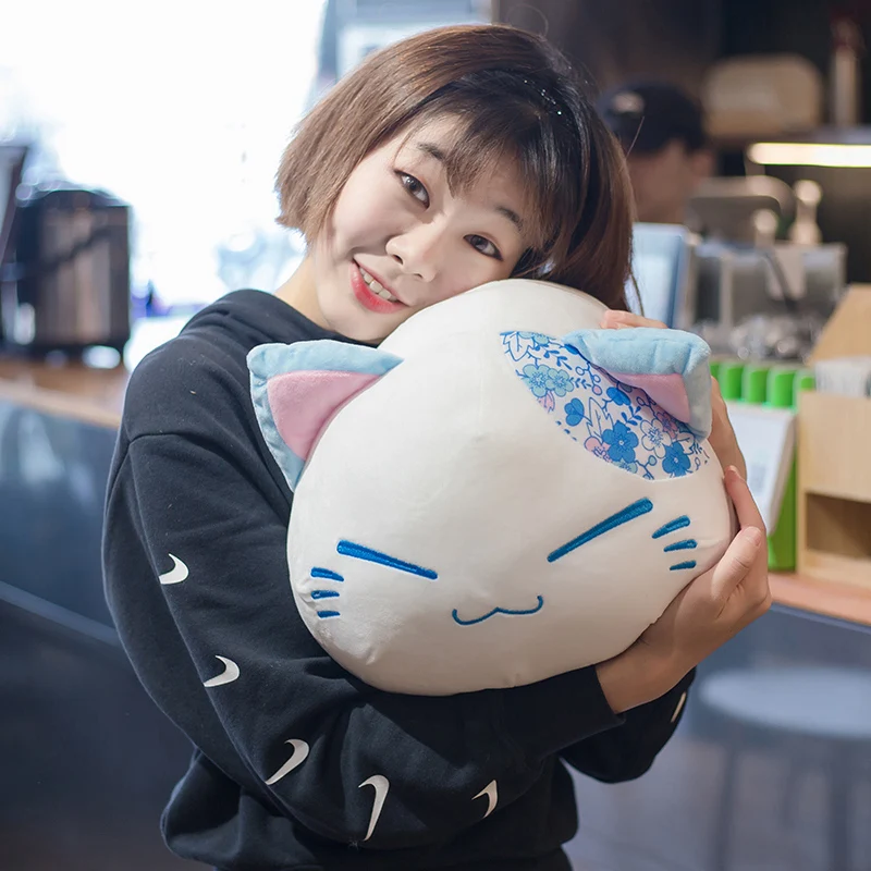 

40x30cm cute plush dumpling cat kitten cherry blossom toy animal doll pillow sofa baby room home decoration ornaments girlfriend
