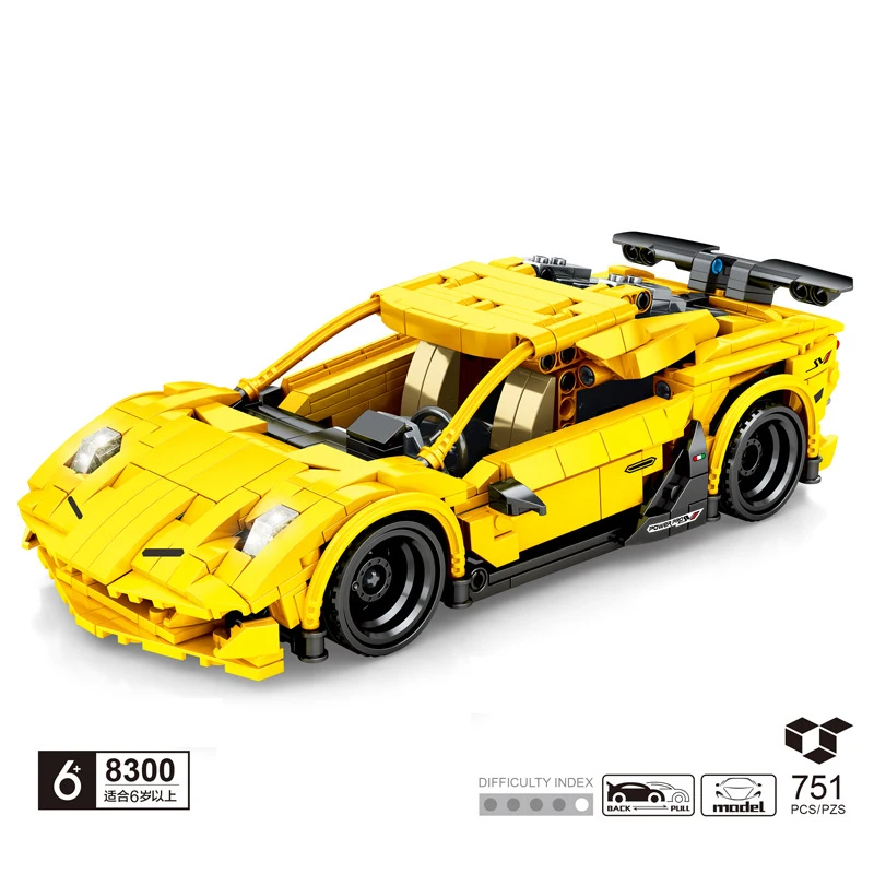 

Technical build block germany bull logo super sport car Lambor Aventador svj model vehicle steam assembly bricks toys for gift