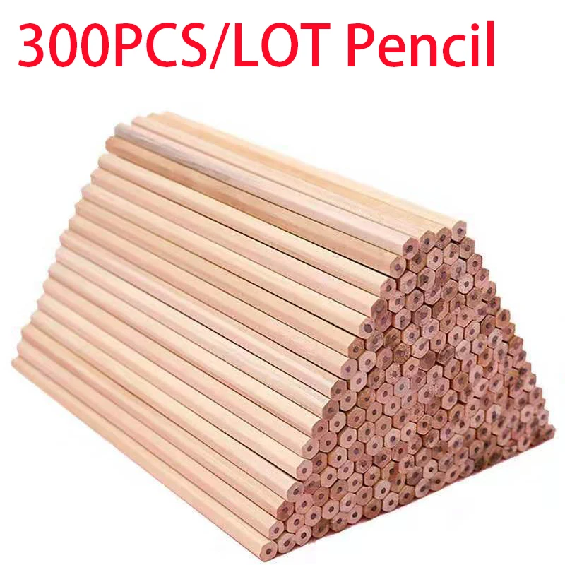 

300pcs/Lot Natural Wood Pencil HB Black Hexagonal/Round Standard Pencil