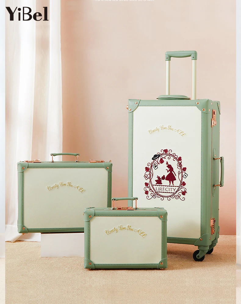 

20/22/24/26 Inch Luggage Set Avocado Green Carry On Spinner Light weight Hardshell Retro Suitcase with TSA Lock Travel Business