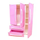 Трехдверный розовый современный гардероб, игровой набор для мебели Barbi, можно разместить обувь K1MA
