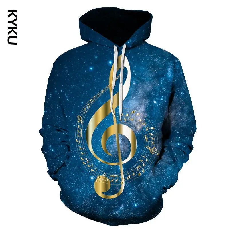 

Music Note 3D Autumn Hoodies Printing Sweatshirt Hoodies Pullover Tracksuits Colorful High Quality Sportwear Comfortable