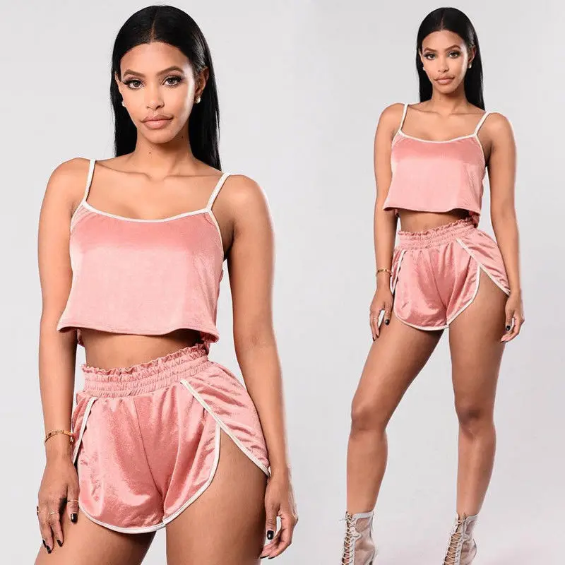 hirigin Women Summer Sexy Two Piece Set Crop Top and Casual Outfit Shorts Sport Suit Tracksuit Clothes |