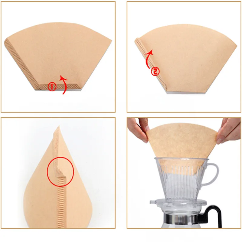 Фильтровальная бумага для кофе V60 200 шт. фильтры капельницы чашек приготовления