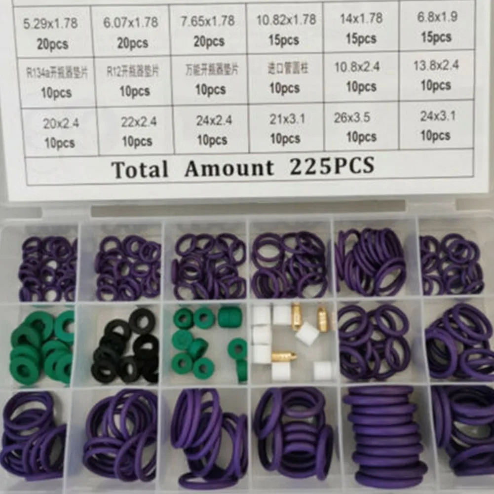 

18 Models O Type Ring Gaskets 225pcs Set Air Conditioning Kit R22/R134a