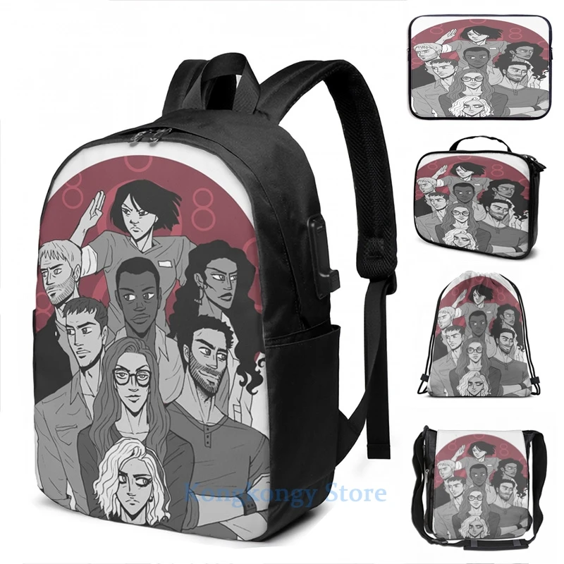 Забавный школьный рюкзак Sense8 с графическим принтом для мужчин и женщин дорожная