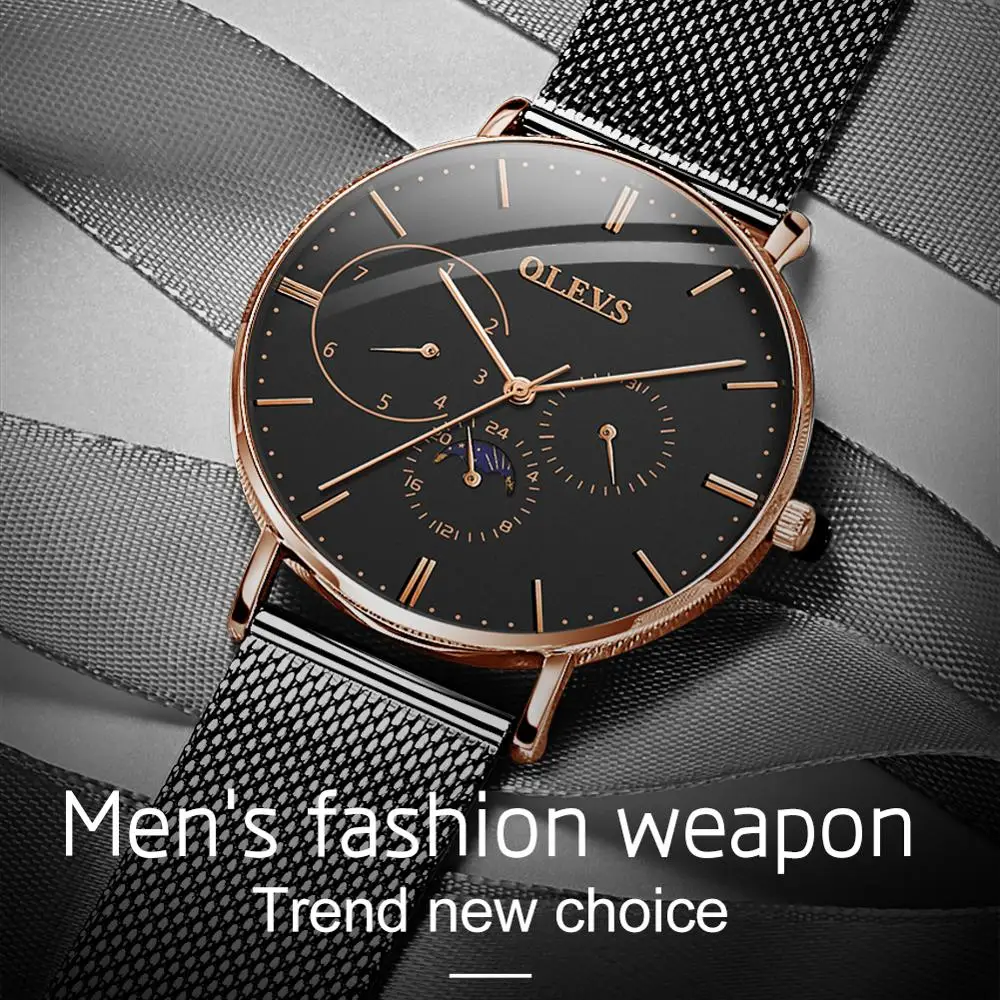 Новинка 2020 Брендовые мужские часы OLEVS роскошные спортивные военные кварцевые