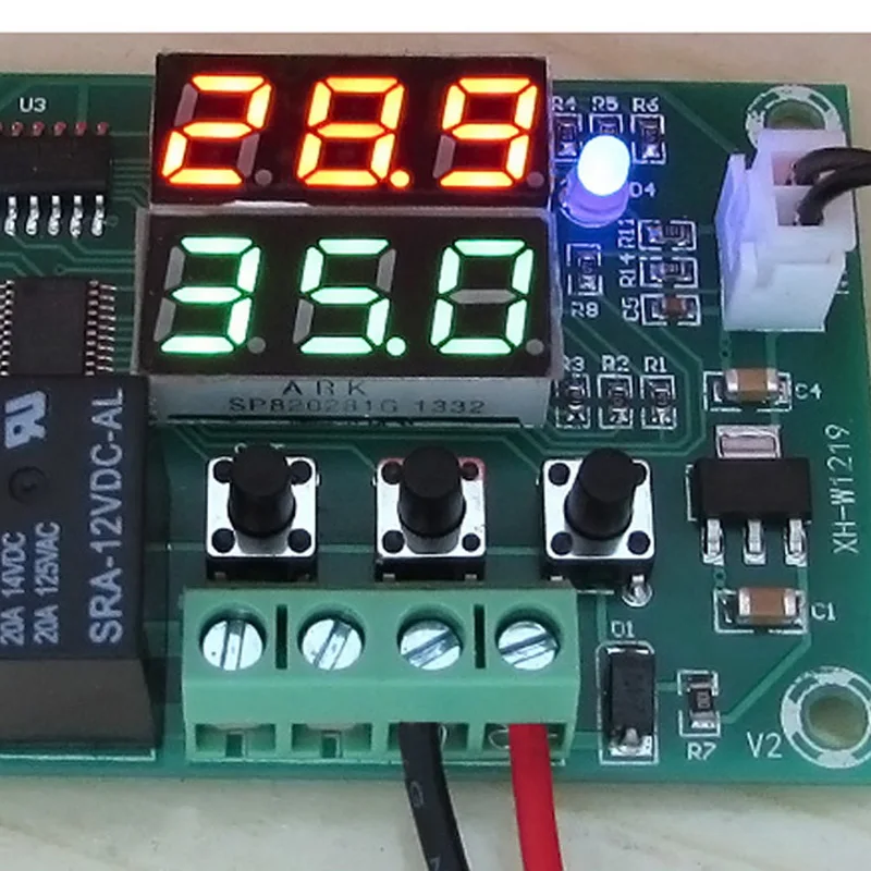 Двойной светодиодный цифровой дисплей термостат регулятор температуры реле