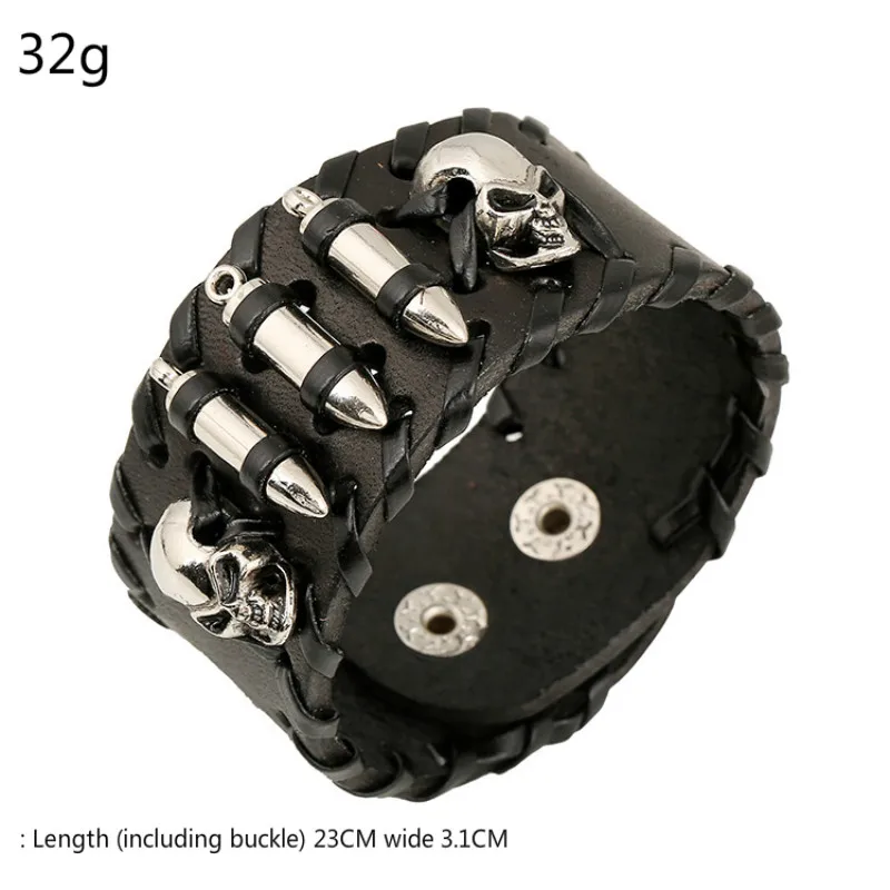 Модный кожаный браслет в стиле панк для мужчин 2020 аксессуары мотоциклов с