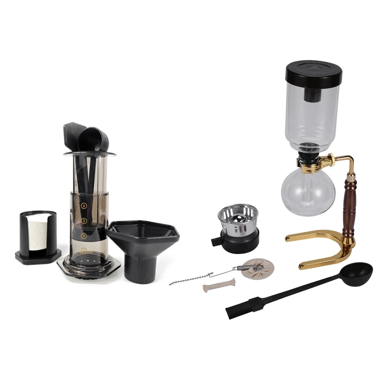 

1 Pcs Japanese Style Siphon Coffee Maker Machine & 1 Set Filter Glass Espresso Coffee Pot