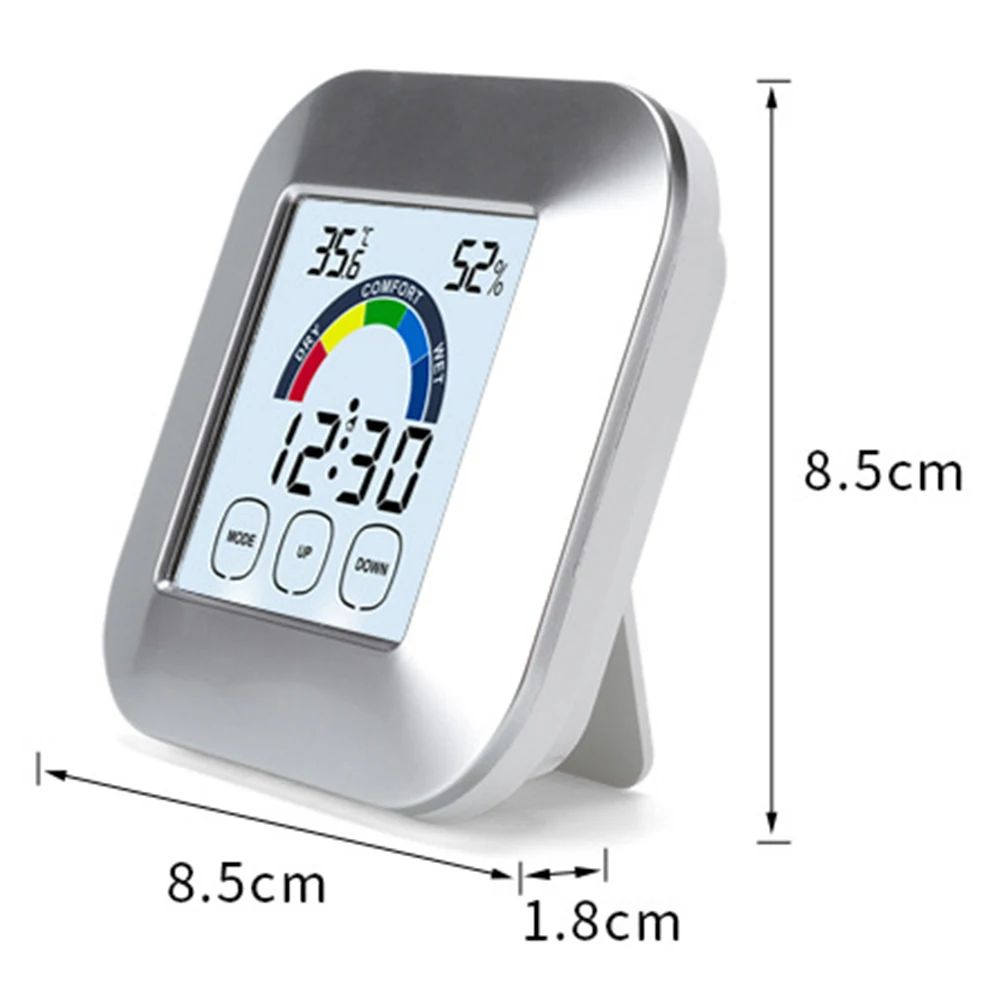 

Multifunction Mini Touch Screen Thermometer Electronic Digital Hygrometer Gauge for Home Indoor Outdoor Temperature Sensor