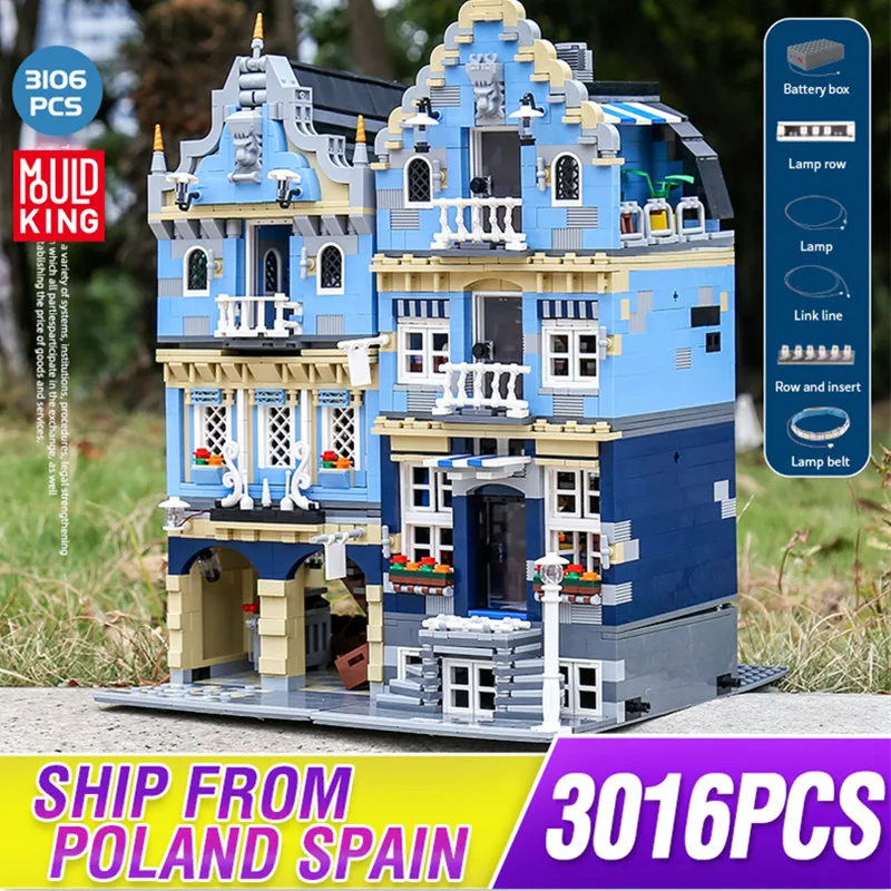 Молд король MOC уличная Модель Европейского рынка строительные игрушки