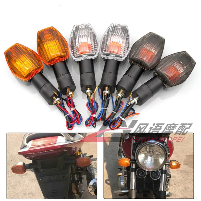 

original classic orange lens moto flashing lamp amber motorcycle accessories for honda vtec light motorbike turn signal light