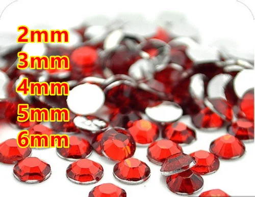 

Lt.Siam Resin Flatback beads for Nail Art/Garment/Decoration (2mm 3mm 4mm 5mm 6mm) 10000~100000pcs/bag