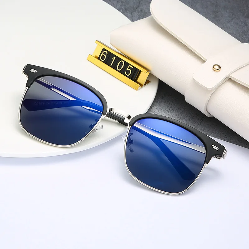

2021 new nylon polarized sunglasses Korean fashion nail eyebrow box polarized sunglasses trendy men