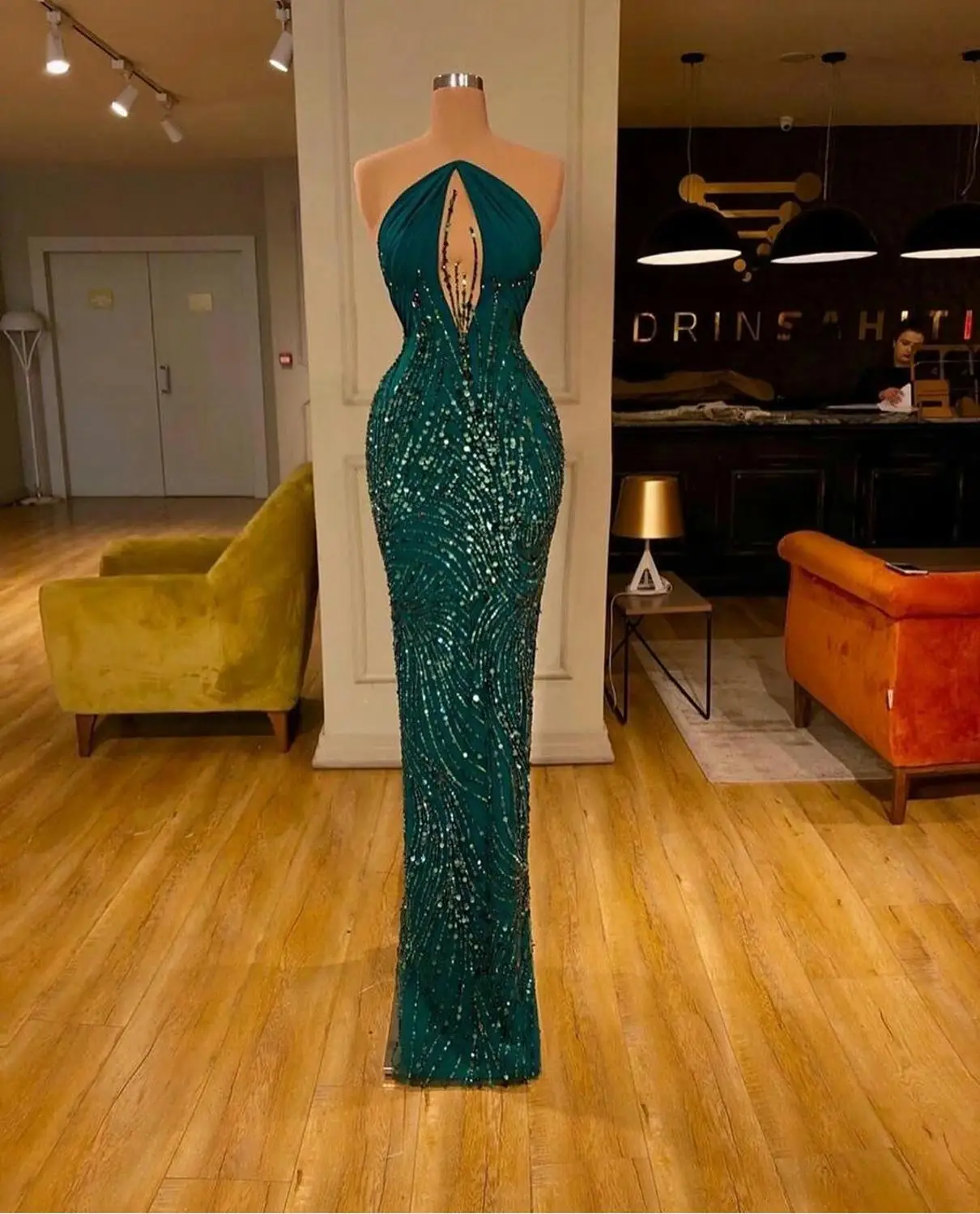 Bling Bling Sequins Mermaid Prom Dresses With Detachable Train Backless Evening Dress Party Red Carpet Formal Wear Ogstuff robes