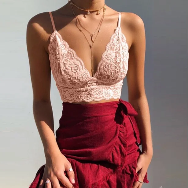 Женский кружевной бюстгальтер без косточек с V-образным вырезом - купить по