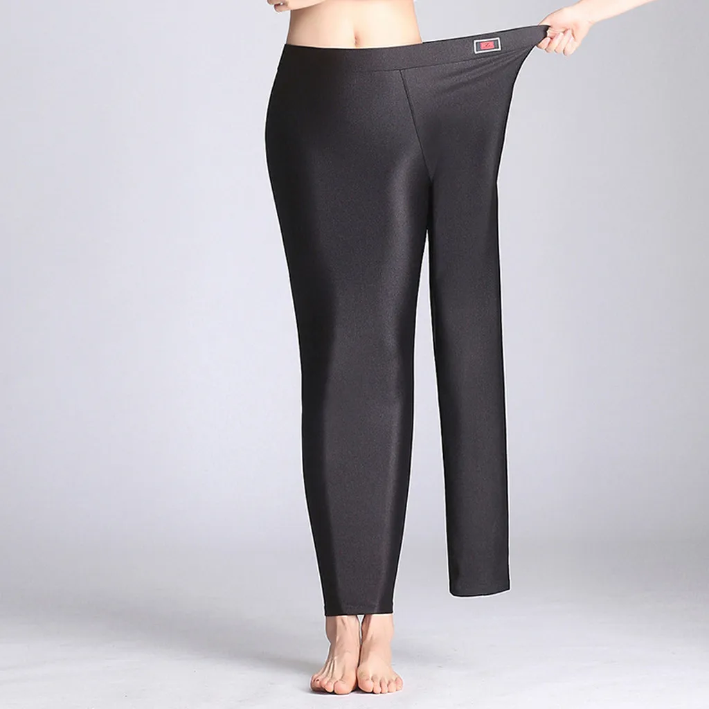 Облегающие однотонные черные обтягивающие брюки эластичные хлопковые большого