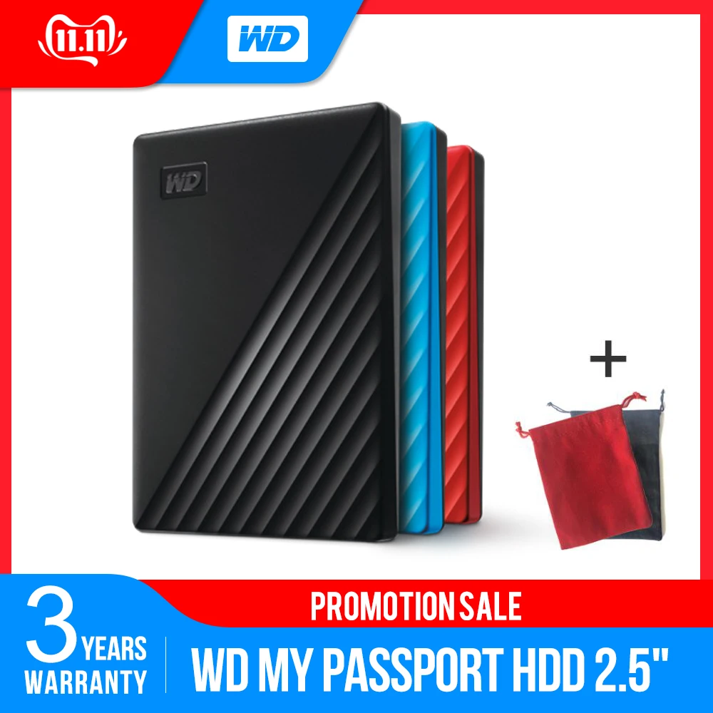 Западный цифровой мой паспорт™1 ТБ 2 ТБ 4 ТБ 5 ТБ внешний жесткий диск WD резервного копирования™Программное обеспечение и защита паролем