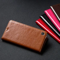 genuine cow leather phone case for meizu 15 plus lite m15 case flip stand phone cover bag