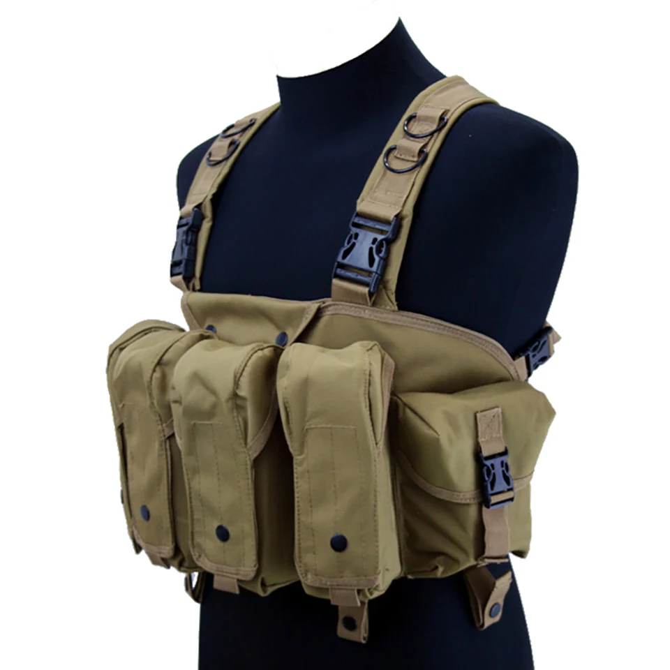 

High Quality Outdoor Tactical Chest Rig Airsoft Hunting Vest Molle Pouch Simple Military ACU Tactical Vest with Magazine Pouch