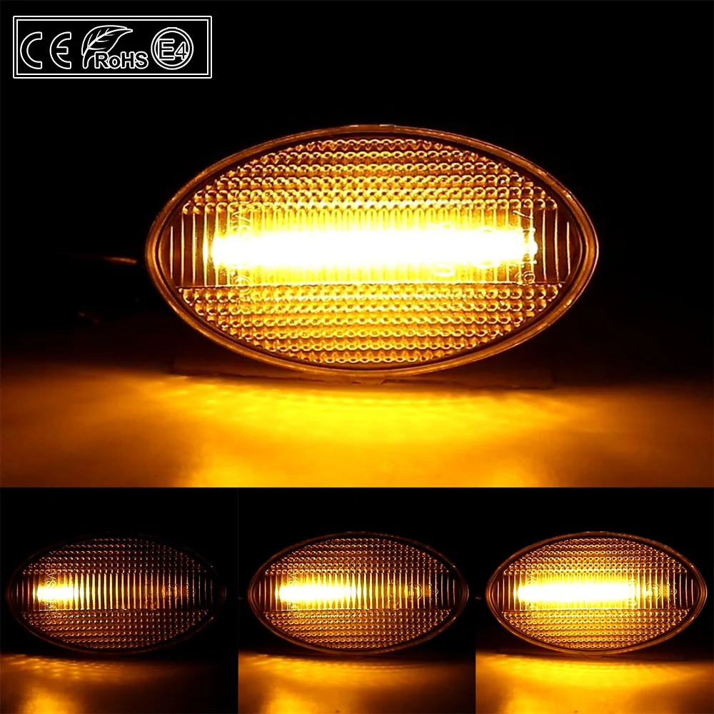 2 шт. прозрачные линзы динамический Светодиодный Боковой габаритный фонарь