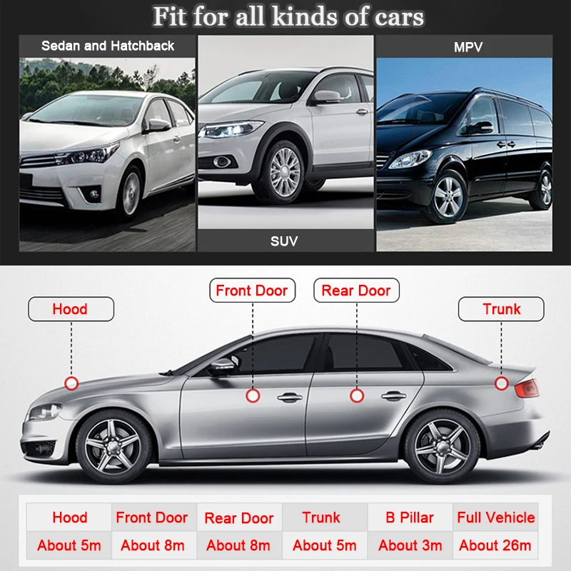4 м Универсальная наклейка типа B дверные уплотнительные полосы для Volvo Ford focus VW