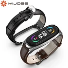 Ремешок для Xiaomi Mi Band 6, 5, 4, 3, браслет из натуральной кожи для Mi Band 5