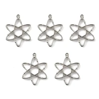 new arrival 10 pieces chemistry necklace pendant diy six pointed star chemical element alloy pendant gifts