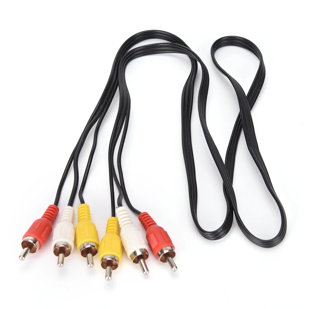 

3 RCA штекер на 3 RCA штекер Композитный Аудио Видео AV кабель штекер 1 м