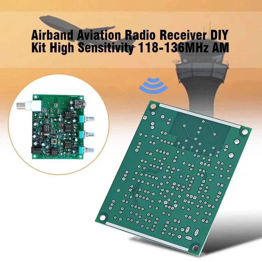 Авиационная рация приемник Airband радиоприемник комплект DIY набор 12 в мощная печатная плата VHF антенный Приемник Высокая чувствительность 118-136 МГц