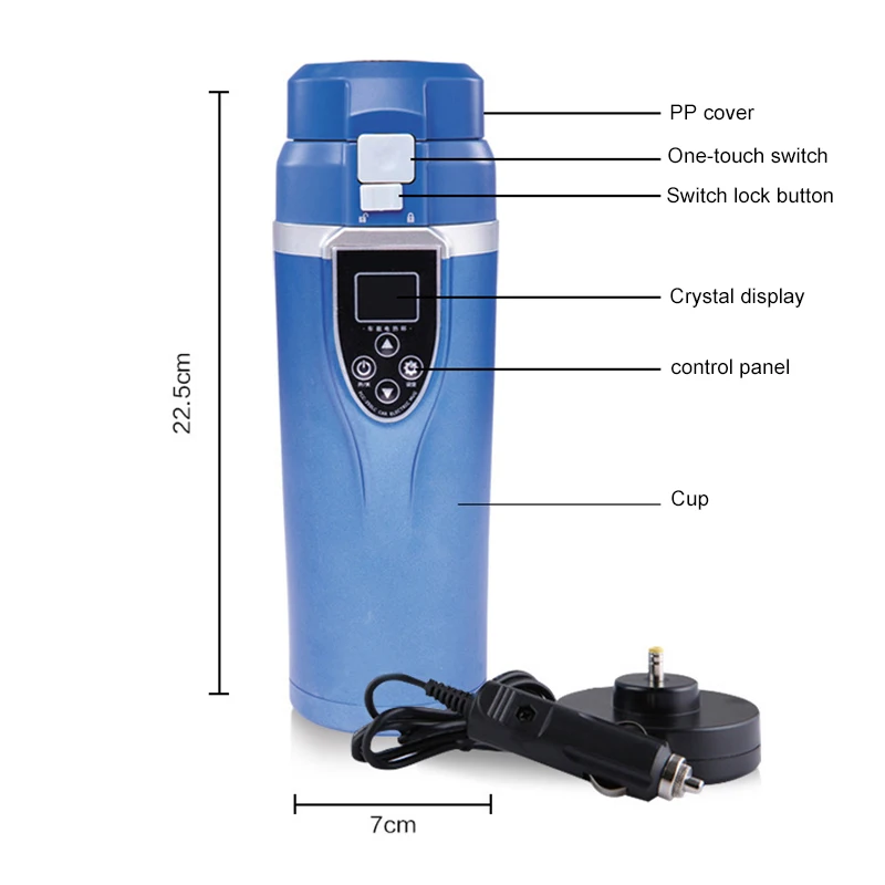 Автомобильная портативная электрическая дорожная чашка с подогревом