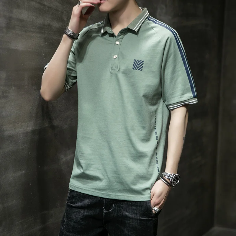 Мужская летняя футболка с коротким рукавом новый стиль 2020 трендовая в Корейском