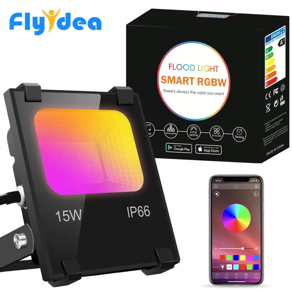 Светодиодный прожсветильник 15 Вт RGBW с поддержкой Bluetooth 4 0 и управлением через