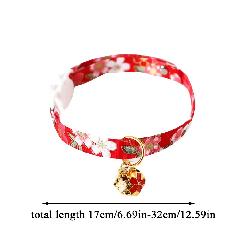 

Breakaway Cat Collar with Bell Floral Pattern Daisy Flower Adjustable Safety Breakaway Collars for Cats Kitten Summer
