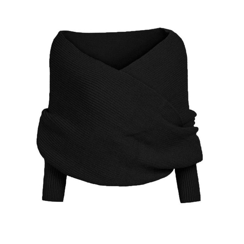 Модный однотонный корейский элегантный серый трикотажный свитер для женщин топы